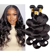 Huarisi 3 Bundles Human Hair Body Wave 14 16 18 Inch 12A Unprocessed Brazilian Virgin Hair Body W...