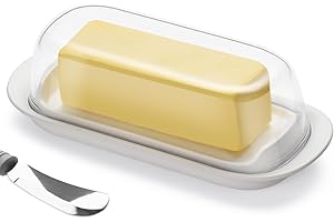 Glass Butter Dish with Clear Lid