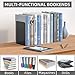 VFINE Bookends 1 Pair, Black Metal Book Ends, Heavy Bookends for Shelves, Book Stopper for Heavy Books, Book Organizer for Home Office School Supplies