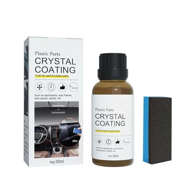 Wixger Crystal Coating for Car & Bike Plastic Parts 30ml PVC Restorer, Dashboard Plastic Revitalizing Coating Agent, Cleaner, Polish & Shining for Car...