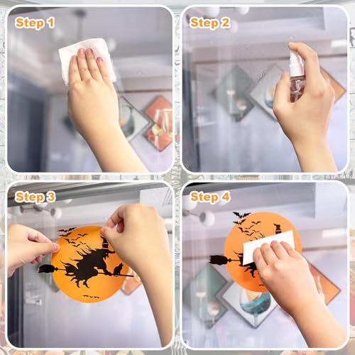 Image of NEWMIAO Halloween Window Clings, 9 Sheets Halloween Window Decal Stickers for Party Decorations, Removable Hallowmas Stickers for Glass Indoor and Outdoor Home Decor Party Supplies