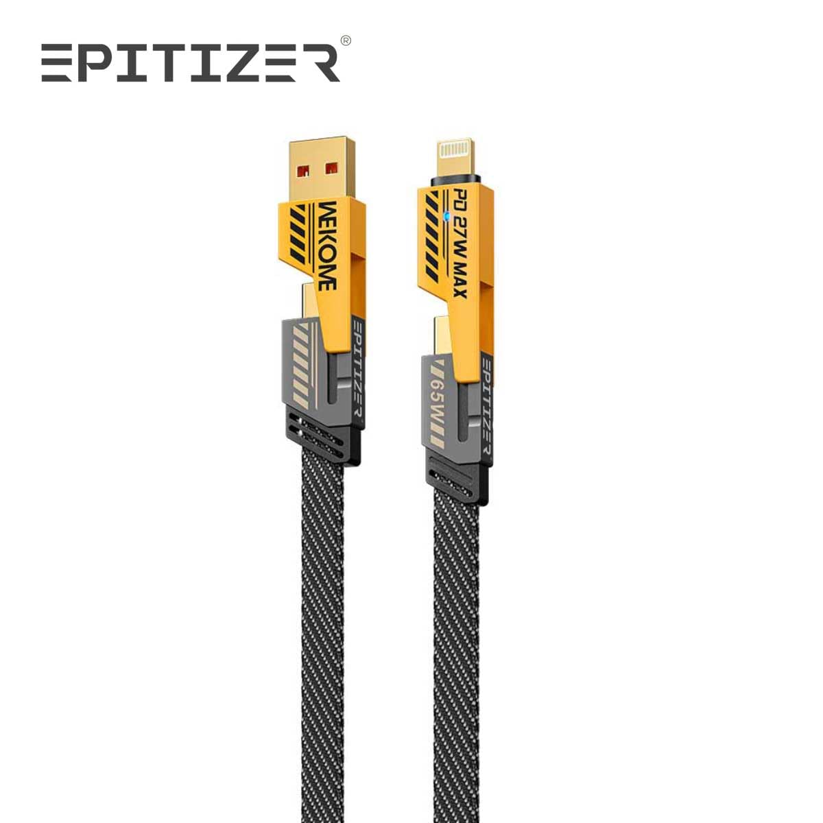 WEKOME Super-Fast Charging Cable | 65W 480 Mbps 4-in-1 USB A/Type C to Lightning/Type C | 1.2m Tangle-Free Braided Cable | Multiport for iPhones, iPads, Android Devices, Tablets, and MacBooks (B0DBF37R5W) Amazon Price History, Amazon Price Tracker