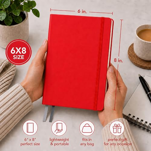 Carnet de notes Cool Jazz Eccolo rouge 15,2x20,3 cm de qualité supérieure - 5