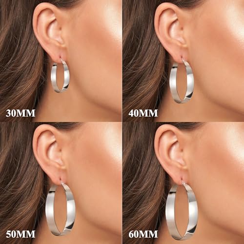 VEEDOFA Hypoallergenic Large Silver Hoop Earrings for Women - 925 Sterling Silver, Lightweight & Stylish for Every Occasion - Image 4