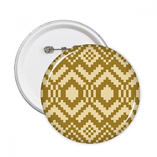 Broches rondes motif nordique beige vêtement décoration badge hexagonal symétrique