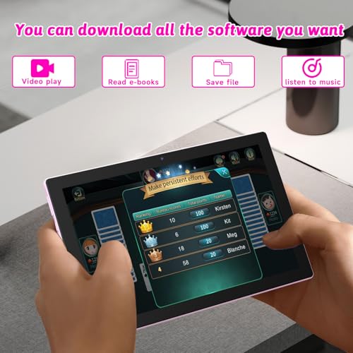 Image of 2 in 1 Android Table 10 Inch with Tablet Case and Stylus Pen Android 15 Tablet 5G WiFi-6 1280 x 800 Full HD IPS Display 6000mAh 64GB ROM + 12GB RAM (4+8 Virtal) 1024GB