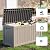 ROJIK Outdoor Storage Housing Deck Box - Waterproof Patio Furniture, Garden Tools, Cushions, Pool Accessories Storage Bench with Lockable Lid and Side Handles (Grey 75 Gal)