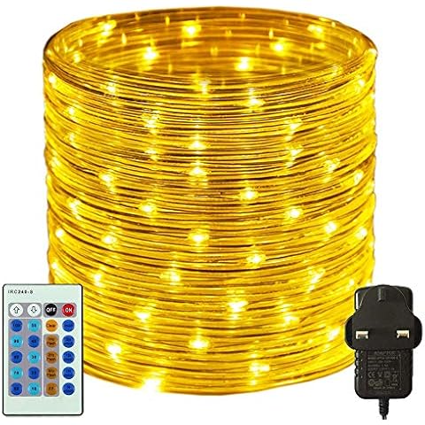 RcStarry 50M/165FT 500 LED Dia 3MM Rope/Wire Lights Warm White, Dimmable Indoor/Outdoor IP65 Waterproof Fairy Lights Plug in with Remote for Garden, Patio, Deck, Landscape Lighting, Bedroom and More Cover