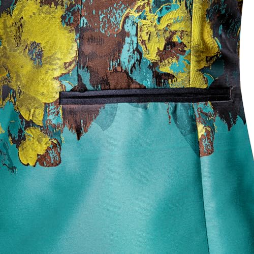 Image of Barry. Wang Men's Sport Coats & Blazers Flower Suit Jacket 1 Button Paisley Tuxedo Mardi Gras Carnival Parade Gift