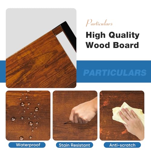 DUMOS 5 Tiers Bookshelf, Classical Modern Book Shelf, Tall Display Shelves in Living Room/Home/Office, Storage Organizer for CDs/Books/Movies, Rustic Brown - Image 4