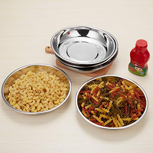 Eslite 6-Piece 18/10 Stainless Steel Round Plates,Dinner Plate Dish,9-Inch #TOP5