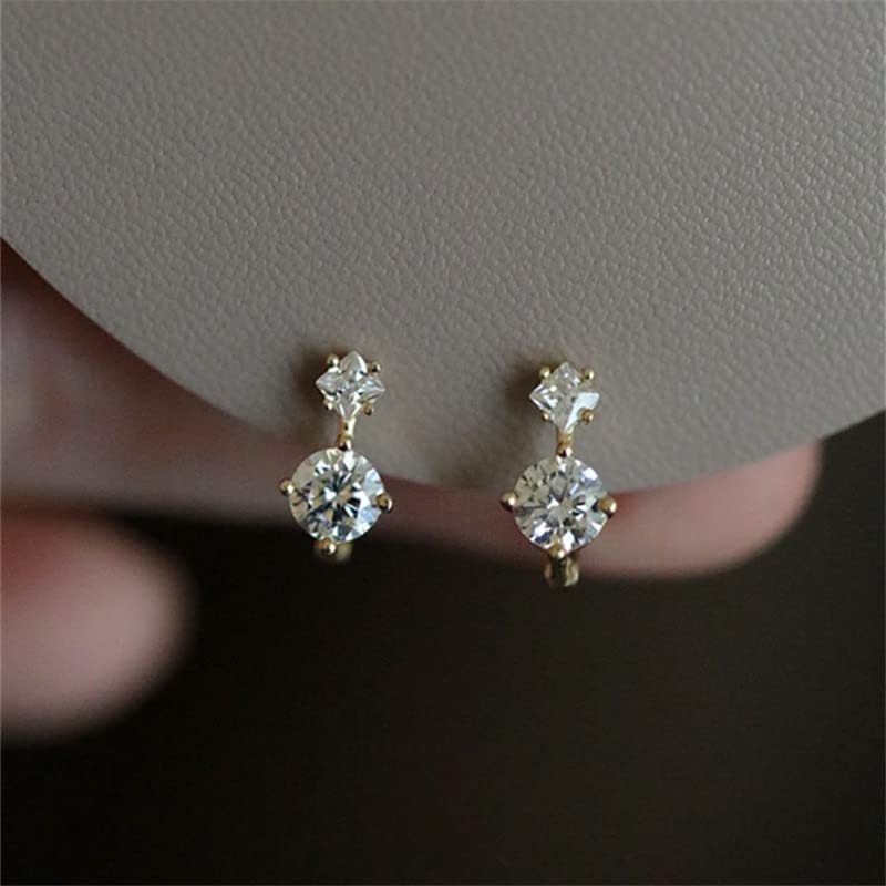Boucles d'oreilles en Or 14 carats pour femmes avec zircon éclatant de pureté