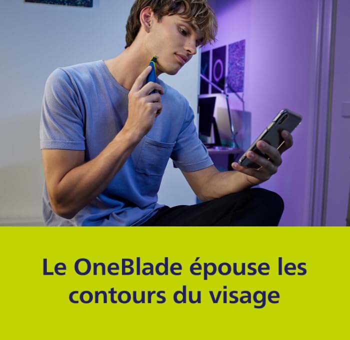 Philips OneBlade - Lame di ricambio anti-attrito 4 lame (2 x 2), compatibili con rasoio elettrico da uomo, viso e corpo, tecnologia anti-irritazione, fino a 16 mesi, modello QP225/5