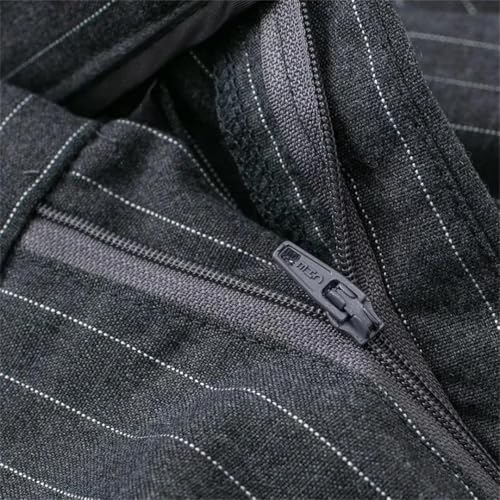 Women's Autumn Striped Straight Pants Elegant Pleated Long Pants4