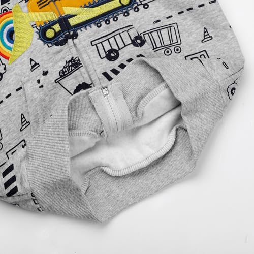 Image of Boys Toddler Zip Up Hoodie Kids Fall Winter Jacket Cute Sweatshirt With Hood 2-7 Years Old