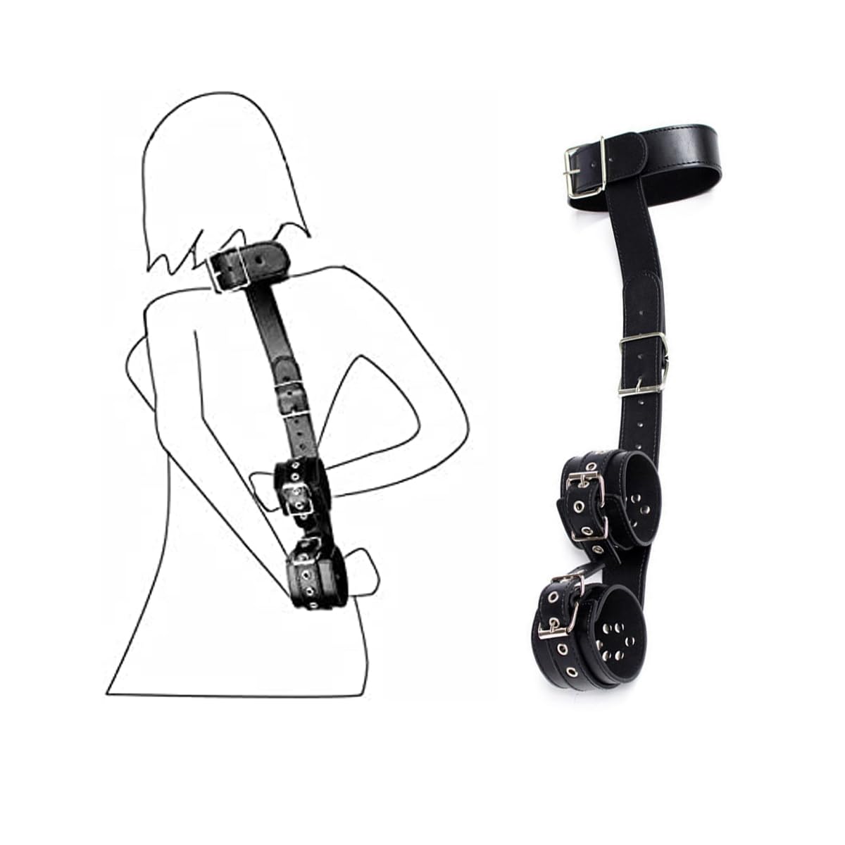 Set Collier, Manchettes Et Laisse En Simili Cuir Pour Jeux De Rôle - Neuf