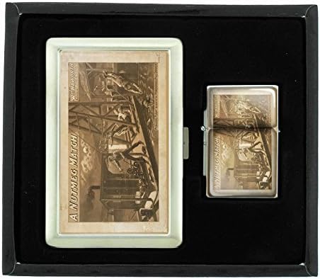 Cigarette Case Oil Lighter Gift Set Vintage Poster D-125 A