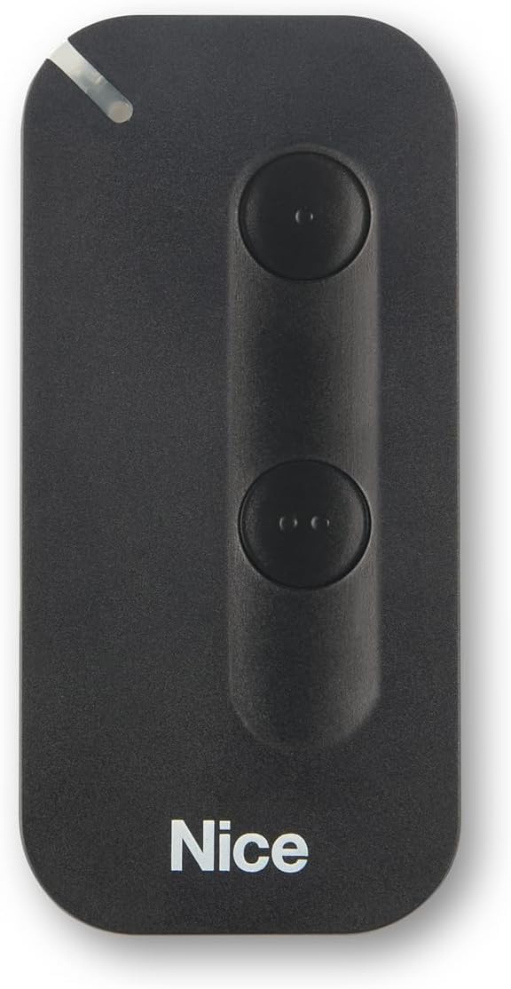 Télécommande NICE MyGo2 pour Portail 2 Canaux Compatible Flor-S One Flore pour Portail et Garage Fréquence 433,92 MHz avec Technologie O-Code Rolling Code (3, Noir)