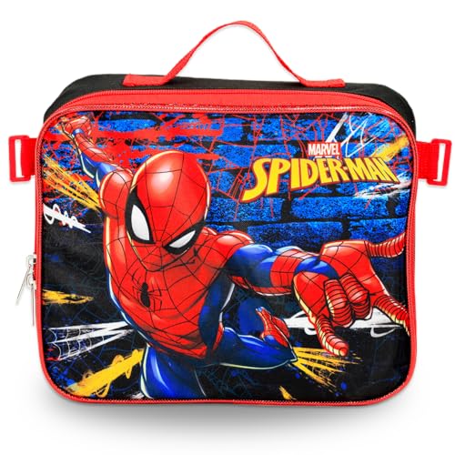 Spiderman Backpack with Lunchbox Set - Bundle with 16" Marvel School Bag, Insulated Lunch Bag, Water Bottle, More | Spiderman School Supplies Pack3