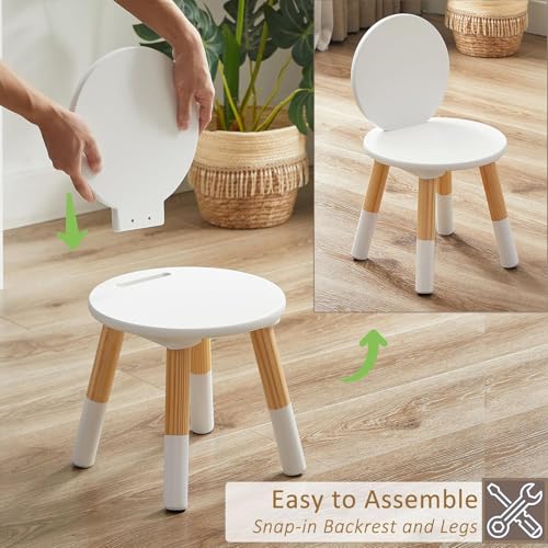 VECELO-Round-Table-and-Chair-Set-Playroom-Furniture-Wooden-Modern-Minimalist-Design-Compact-Size-Easy-Assembly-White VECELO Round Table and Chair Set Playroom Furniture Wooden Modern Minimalist Design Compact Size Easy Assembly White