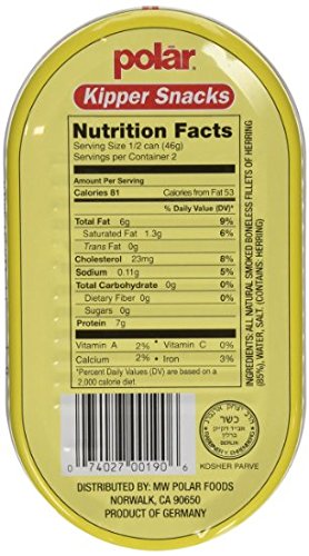 Miniatura 2 de 1 lata de filetes de arenque ahumados y deshuesados de Polar Kipper Snacks en lata de 3.53 onzas