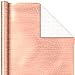 Hallmark Foil Wrapping Paper with Cut Lines on Reverse (3 Rolls: 60 Sq. Ft. Ttl) Rose Gold, Silver Trees, Gold Snowflakes for Winter Weddings, Graduations, Valentine's Day