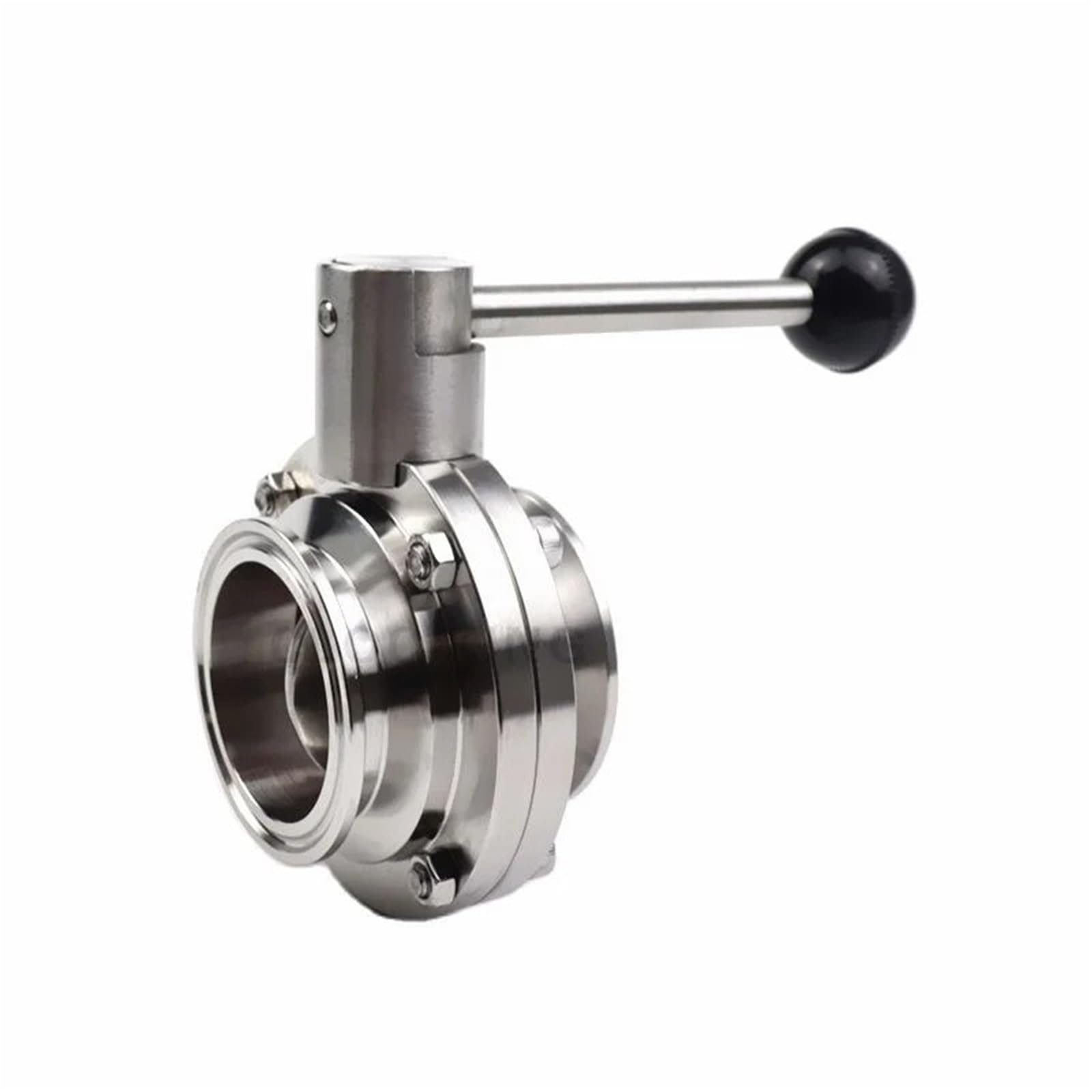 Peqyuacte 51Mm Ferrule 64 3/4“ 1” 1-1/2" 2" 3" Ss304 Stainless Steel Sanitary 50.5/64/77.5/91Mm Tri Clamp Butterfly Valve Homebrew Beer Dairy Product(51Mm Ferrule 64)