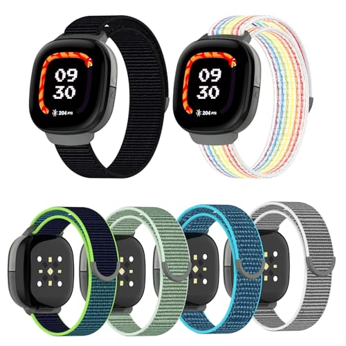 NTidea (6 Pack) Compatible with Fitbit Ace LTE Quick Release Nylon HOOK LOOP Replacement Sport Strap Girl Boy Accessory Fit for Fitbit Ace LTE Band Set A