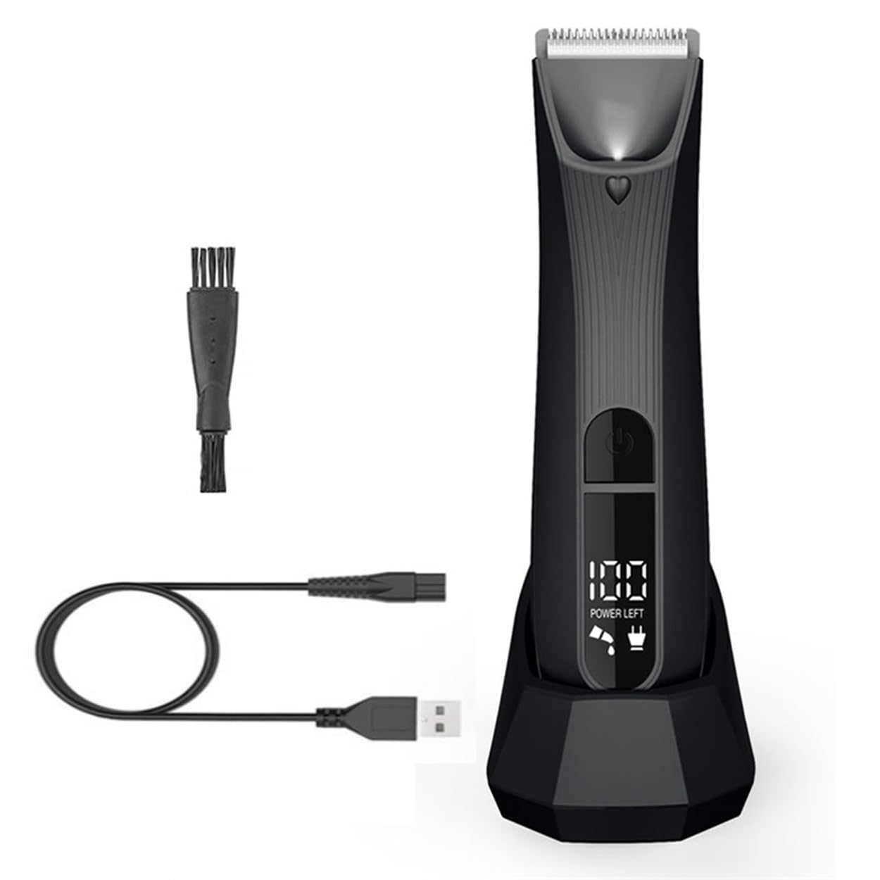 Tagliacapelli Uomo Professionale, Body Groomer for uomo Rasoio elettrico impermeabile for peli pubici inguine con display a LED luminosi for barba/petto/ascelle/schiena/gamba