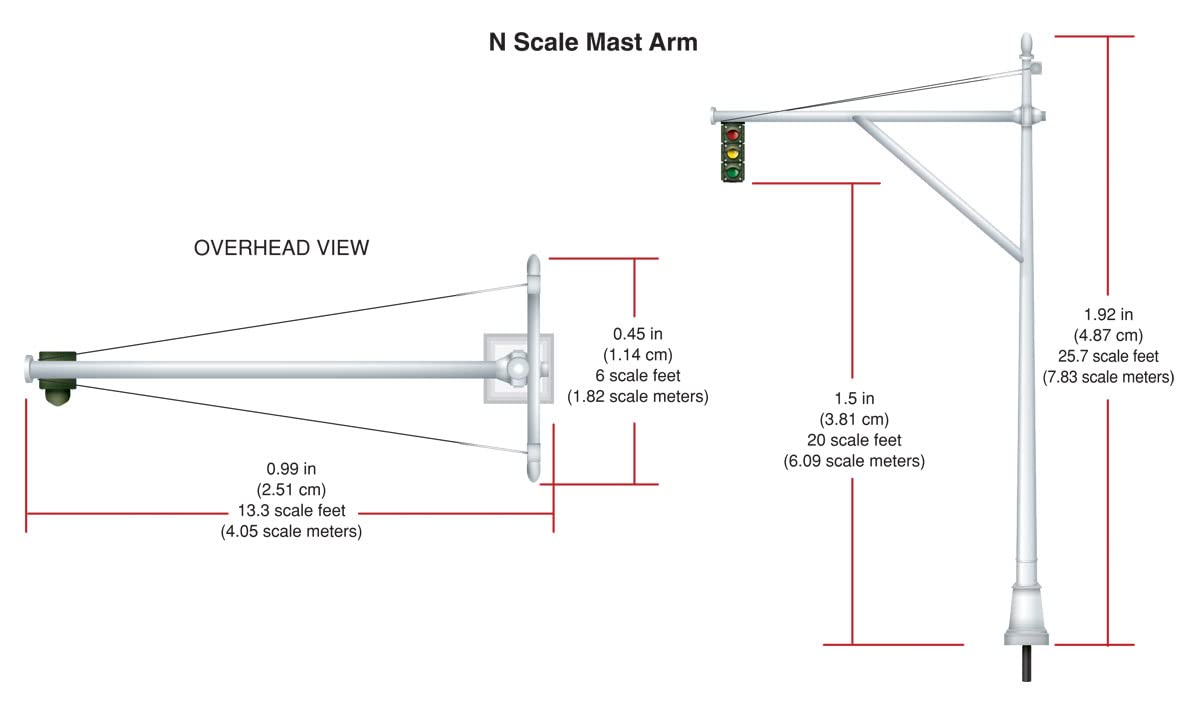 Woodland SCENICS MAST BRACCIO semaforo 4 Pack N Scale