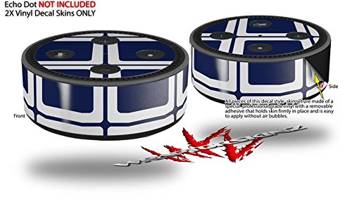Skin Wrap Decal Set 2 Pack for Amazon Echo Dot 2 - Squared Navy Blue (2nd Generation ONLY - Echo NOT Included)