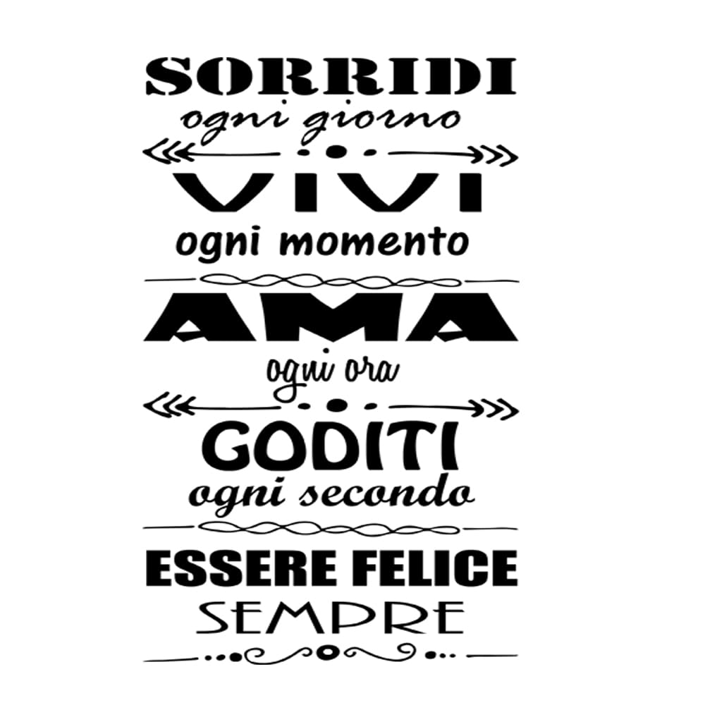 Decorative wall sticker, wall sticker, "SORRIDI OGNI GIORNO" adesivi murali phrasi in italian citazione, decorazione da Muro - Image 4