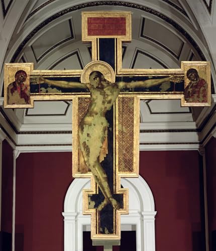 Crucifix de Cimabue poster image deco d'art murale tableaux toile 60x90cm salon