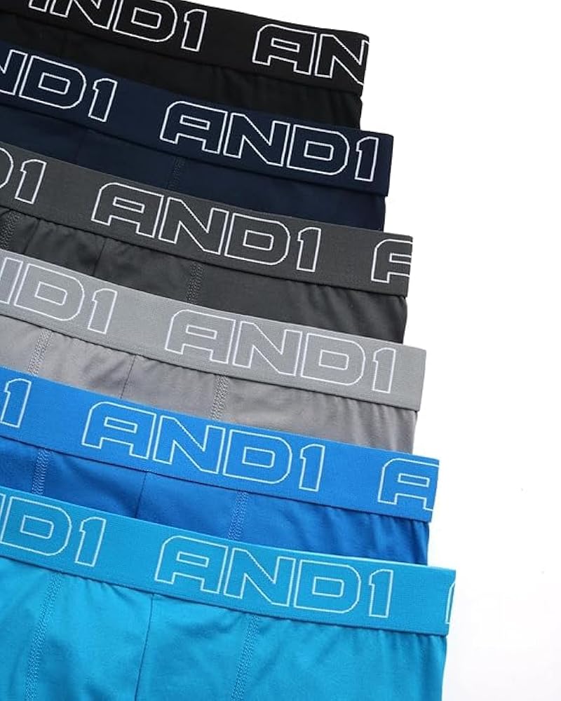 AND1 Mens Boxer Briefs - 6 Pack Sport Performance