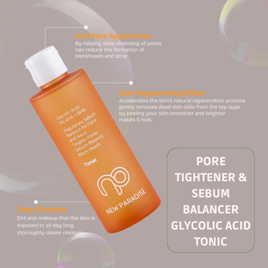 New Paradise Gözenek Sıkılaştırıcı Siyah Nokta Karşıtı Sebum Dengeleyici Akne Karşıtı Tonik 200 ml