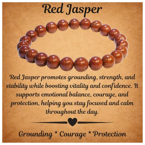 Image of ANAYA AGATE Healing Crystal Bracelet for Women and Men - 8mm Round Beaded Bracelet for Men and Women - Unisex Stretchy Gemstone Bracelet for Healing and Protection