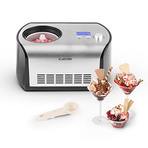 Klarstein Snowberry & Choc - Eismaschine, Speiseeismaschine, Eisbereiter, 135 Watt, 1,2 Liter Fassungsvermögen, Kühlhaltefunktion, Timer, Zubereitungszeit: 30-40 min, silber – Bild 7
