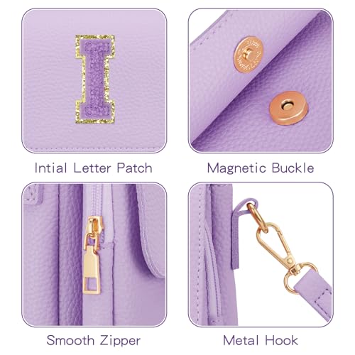 Image of Gift for Girls Small Initial Crossbody Bag for Teens Vegan Leather Cell Phone Kids Purse