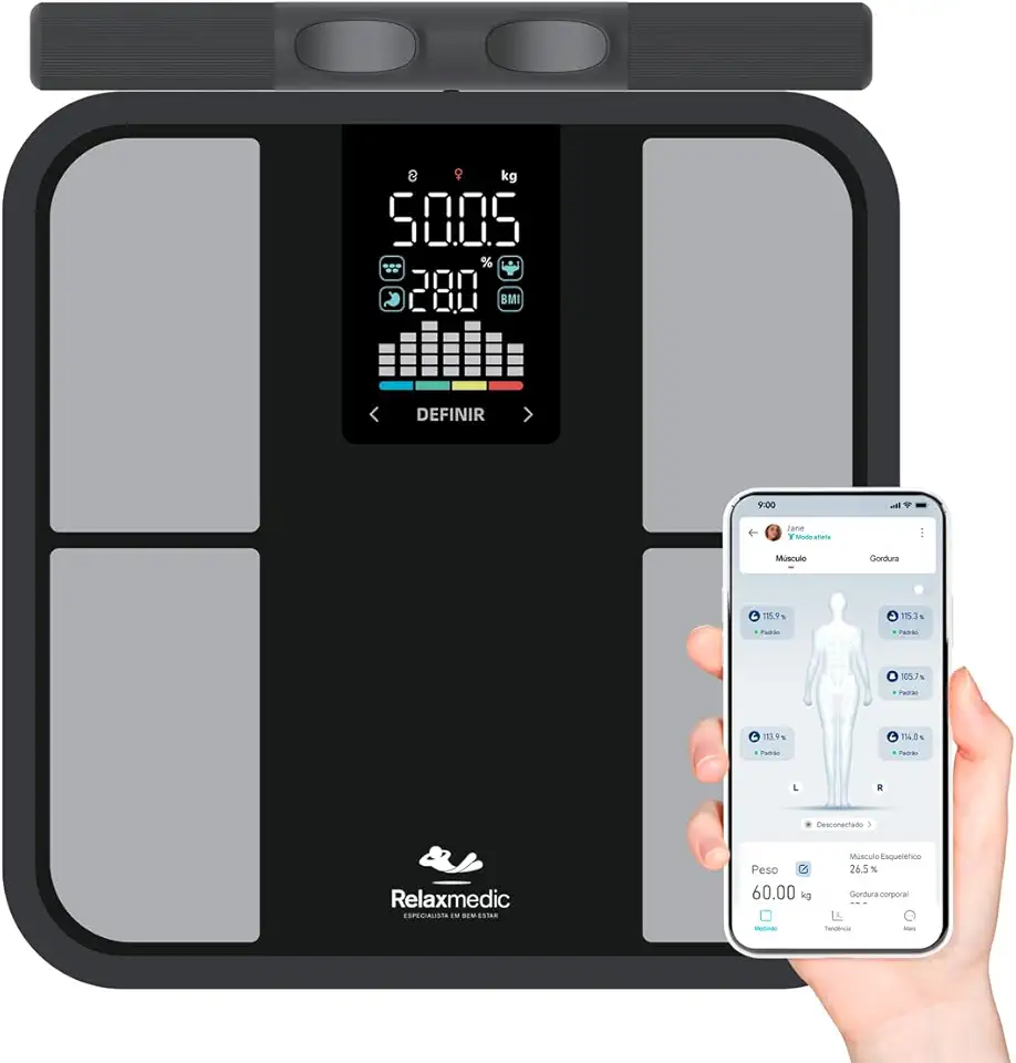 Balança De Bioimpedância Nivora Preto Relaxmedic