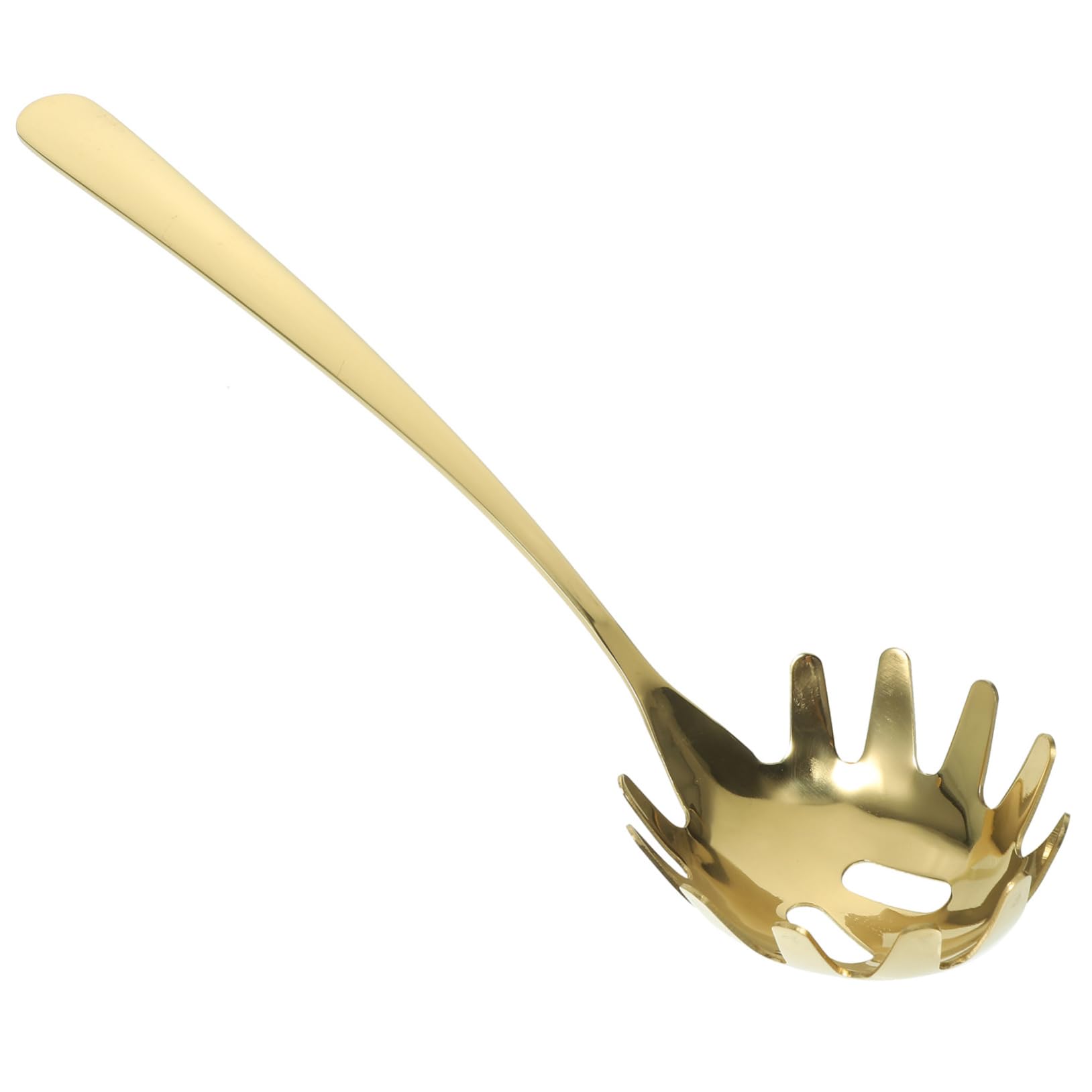 COLLBATH Pink Shell Kitchen Skimmer Spoon Spaghetti Strainer Pasta Tongs Spaghetti Tongs Noodle Colander Spoon Kitchen Accessory Spaghetti Fork Dumpling Scoop 304 Stainless Steel Golden