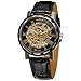 Mudder Men's Mechanical Elegant Skeleton Dial Wrist Watch, Black