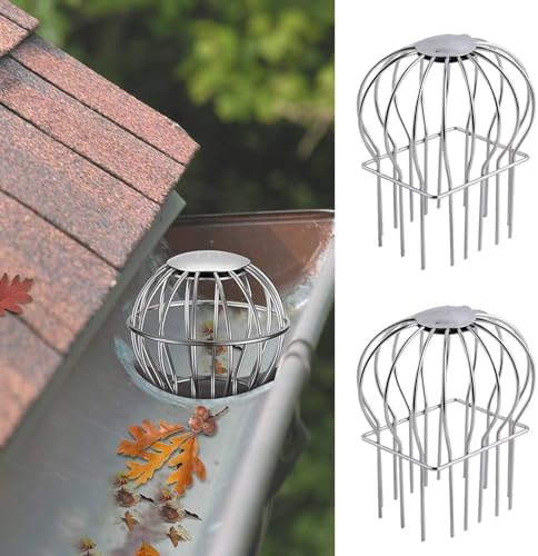 Stainless Steel Downspout Guards - Square Gutter Strainers & Filters for Rainwater Protection, Durable Drain Covers to Prevent Clogs and Debris