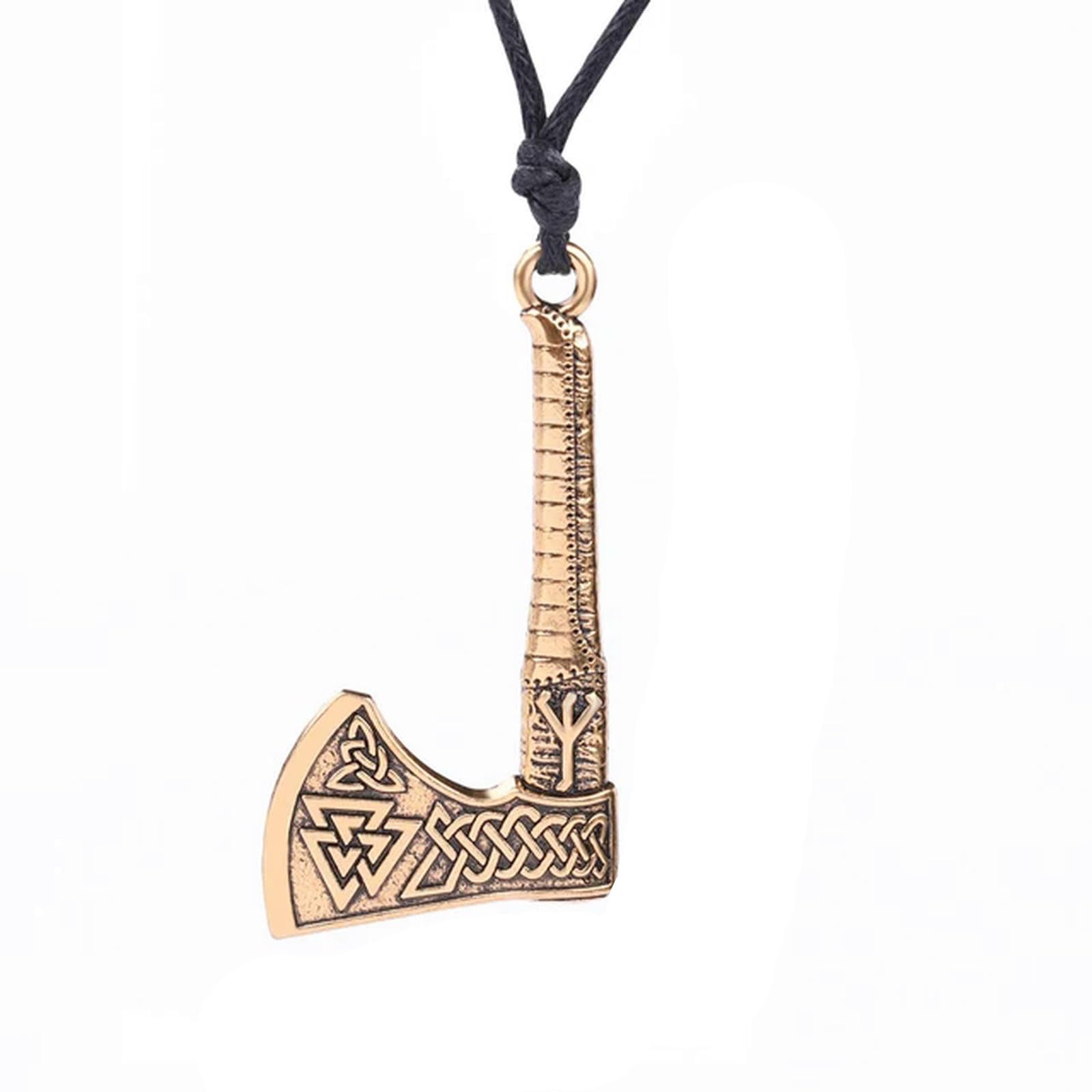 XJruixi Slavic Axe Pendant Necklace Celtics Knot Nordic Valknut Rope Necklaces For Men Vintage Punk Jewelry Gifts