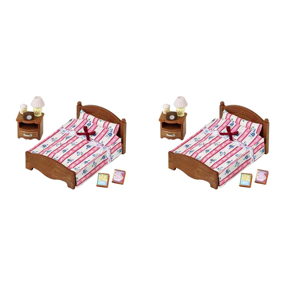 Sylvanian Families - 5019 - Doppelbett (Packung mit 2) Mehrfarbig