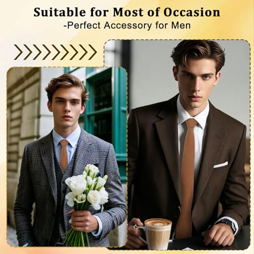 Image of Cotton 2.56'' Skinny Ties for Men, Neckties for Casual, Business | Solid color ties for men for party, daily use, dating, office