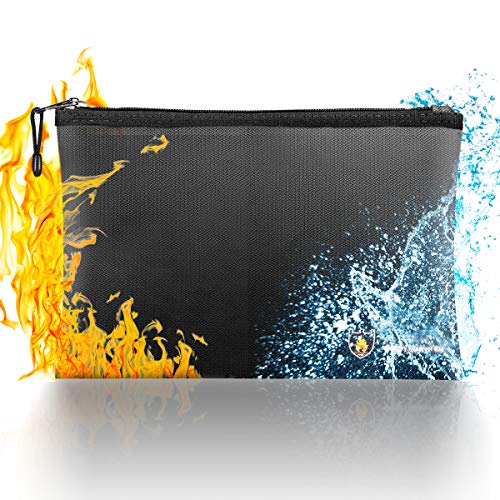 Preisvergleich Produktbild CestMall feuerfeste Dokumententasche, Größe A4 feuerfeste Tasche Feste silikonbeschichtete feuerfeste sichere Aufbewahrungstasche Aktentasche für Geldscheine Passport-Wertsachen- 34x24 cm