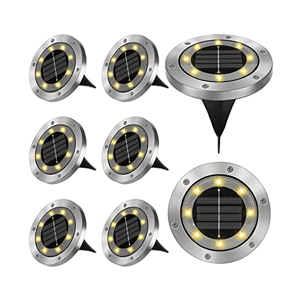Opard Solarleuchten für Außen, 8 LED Solarlampen für Außen Garten Solar Gartenleuchte Bodenleuchten IP65 Wasserdichte…