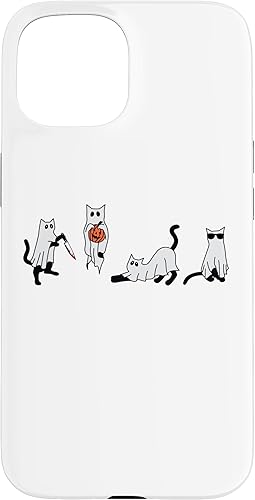 Miniatura 10 de iPhone 12 mini lindo gato fantasma divertido traje de Halloween disfraces hombres fantasma caso