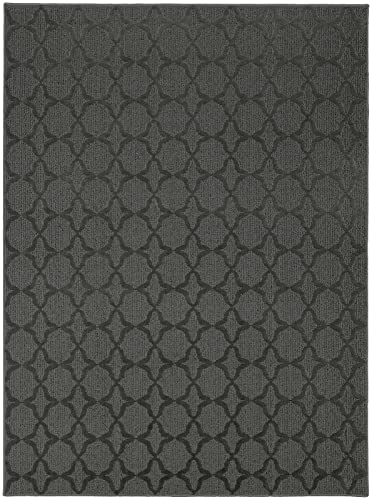 Garland Rug Sparta Non Slip Polypropylene 5 Ft. X 8 Ft. Cinder Gray Area Rug- Ideal for Living Rooms & Hallways, Stylish & Durable for High-Traffic Areas