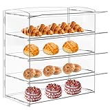 Zertylre Acryl Bäckerei Vitrine, Gebäck Vitrine, Transparent Brot Kabinett 4 Tier, Acryl Stand für Brot, Keks, Donut, Cupcake für Party, Event, Läden, 49x23x50cm
